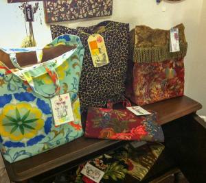 Luscious fabric bags by Jane Kelly